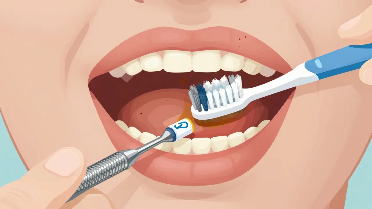 Tři typy zbarvení zubů: povrchový plak, vnitřní zbarvení a kameny.