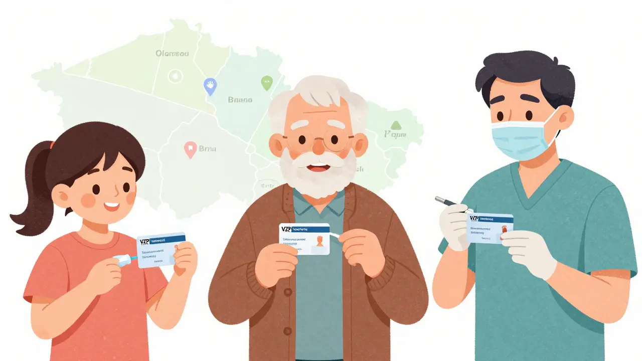 Rodina tří generací obdrží zdarma prevenci zubů: dítě, dospělý a senior.