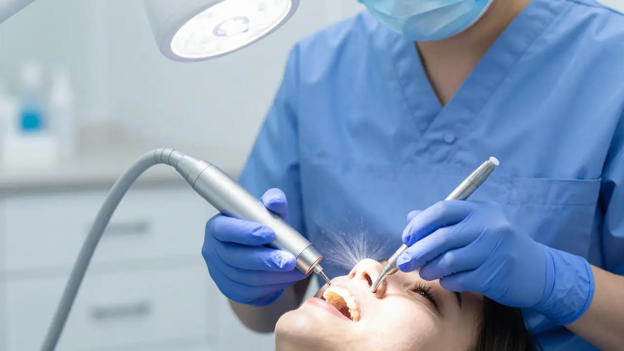 Jak funguje pískování zubů? Vše o vzduchovém čištění a bezpečnosti