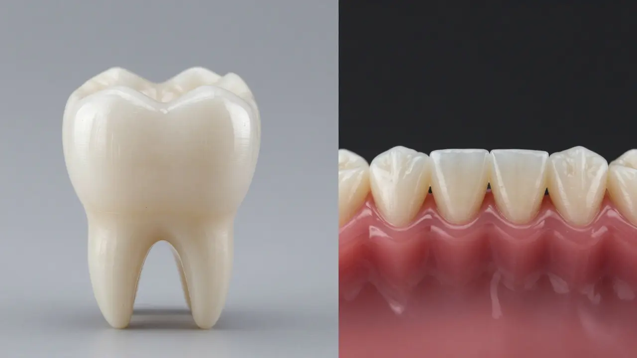 Detailní pohled na titanový implantát v kosti