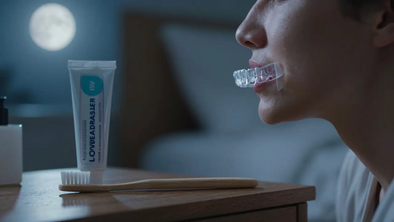 Noční chránič zubů a hygiena pro péči o fazety