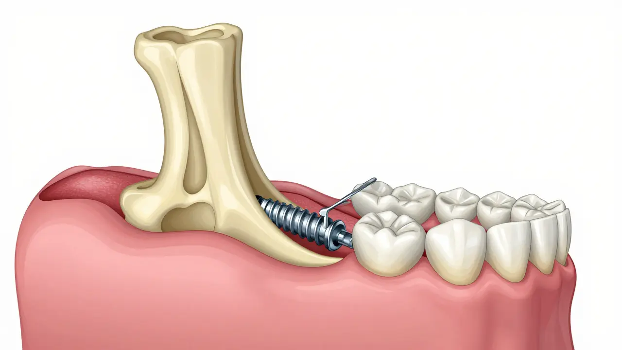 Schéma implantátu uchycujícího zubní protézu